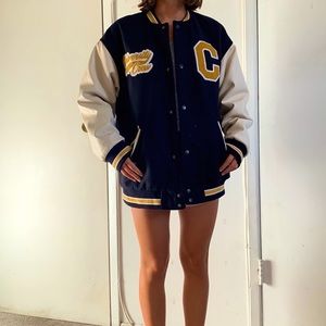 Varsity Fleece Leather Jacket or Bomber